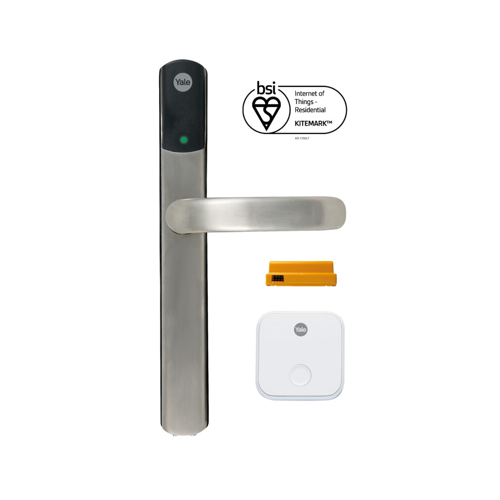Yale Conexis L2 Smart Door Lock - Satin Nickel - Remote Access from Anywhere, Anytime, No Key Needed, Compatible with Alexa, Google Assistant and Phil