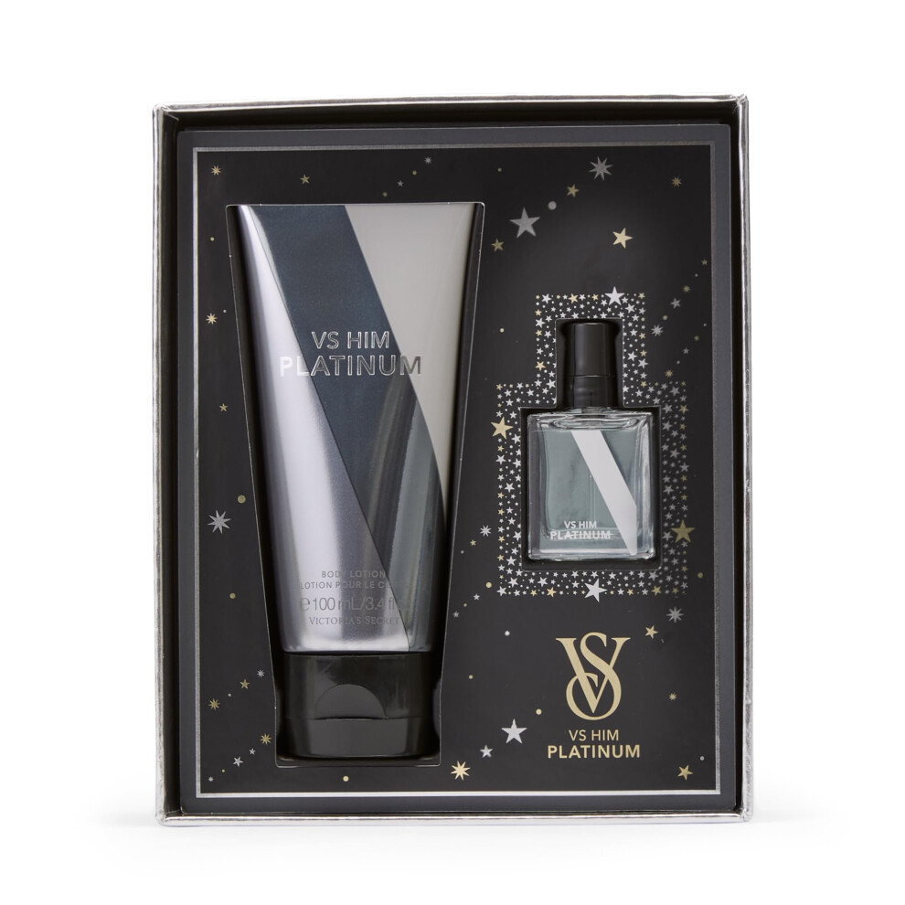 Victoria's Secret Platinum Mini Fragrance Duo Gift Set  Cologne & Travel Lotion