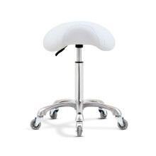 Antlu Saddle Stool Chair for Massage Clinic Spa Salon Cutting Saddle Rolling Stool with Wheels Adjustable Height (White)