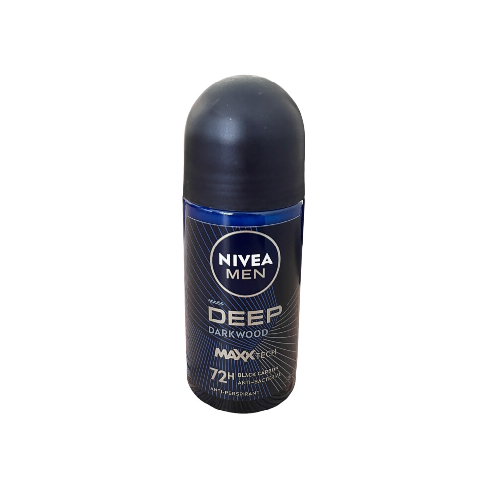 Nivea For Men Deodorant Roll-On Dimension - Dark Wood Anti Perspirant  48h 1.7oz/50ml (Pack of 3)