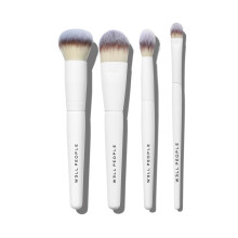 Well People Bio Complexion b?rstes?t 4-delt ansigtsb?rstes?t til alle hudfarveprodukter til flydende pulvere og cremer Cruelty-free b?rster