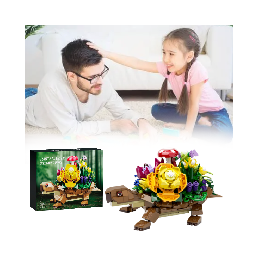 509pcs Planter Turtles Flower Pots Building Blocks Toy Model Decor Tabletop Gift-image-OPC-PGDMYSH-NEW