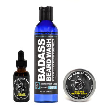 Badass Beard Care Zestaw olejku do brody i balsamu do brody Badass dla mezczyzn - naturalne skladniki sprawiaja, ze broda i wasy sa miekkie i zdrowe