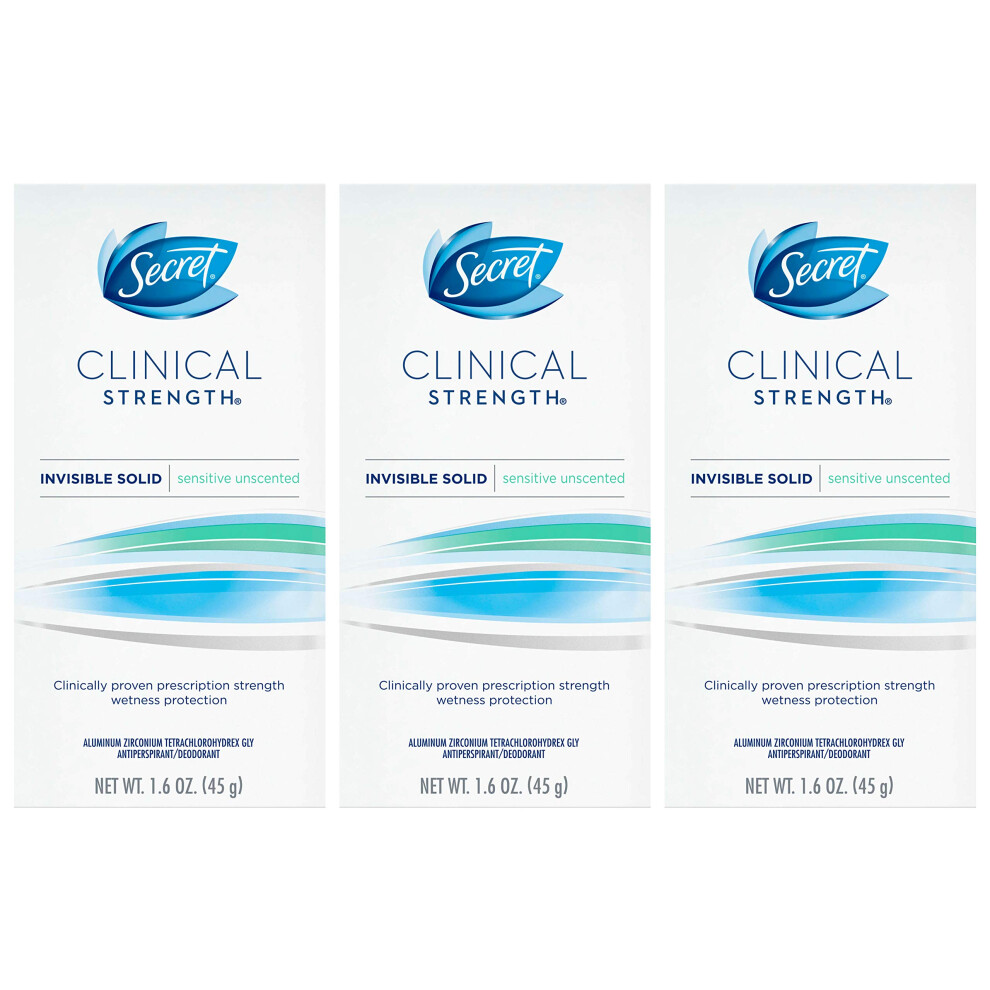 Secreto Secret Clinical Strength Soft Solid Antiperspirant Deodorant For Women Unscented Paraben Free - 1.6 Oz / 45G X Pack Of 3