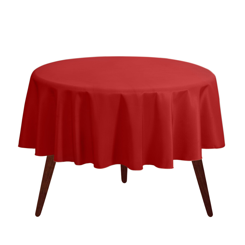 Mantel Redondo Gee Di Moda - Mantel Redondo Rojo De 132 Pulgadas Para Mesas Redondas De 72 A 96 Pulgadas - Tela Lavable De Alta Resistencia - Par-image