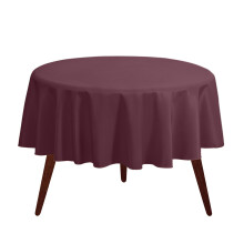 Gee Di Moda Round Tablecloth - 132 Inch Burgundy Round Table Cloth for 72 to 96 Inch Round Tables - Heavy Duty Washable Fabric - for Buffet Table