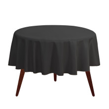 Gee Di Moda Round Tabline - 132 tommer sort rund bord klud til 72 til 96 tommer runde borde - kraftigt vaskbart stof - til buffetbord ferie fest