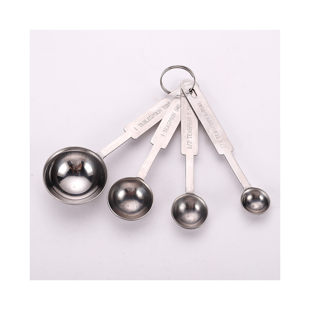 (FourPiece Natural) Stainless Steel Premium Measuring Spoon Set For Home Baking And Lovers Coffee