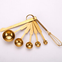 (SevenPiece Gold) Stainless Steel Premium Measuring Spoon Set For Home Baking And Lovers Coffee