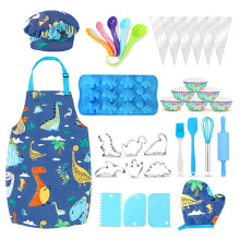 (31Piece Dinosaur Set) Colorful Piece 31 Dinosaur Kitchen Baking Set For Kids Interactive Fun Family Toys