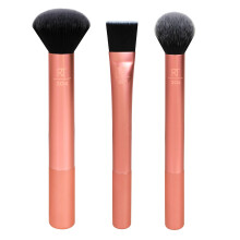 Tcnicas reales Kit de cepillo de maquillaje de base de base impecable Conjunto de cepillo de cara 2.0 para crema lquida y productos de polvo Bronce