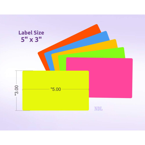 Next Day Labels  3 X 5 Rectangle Inventory Color Coding Labels  500 Per Roll (Fluorescent RED) 2
