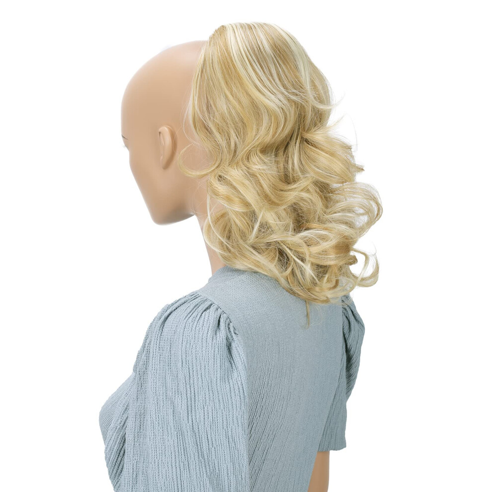 Caisha Unisex 12 Hair Piece Braid Ponytail Extension Voluminous Wavy Honey Blonde Mix Ph215