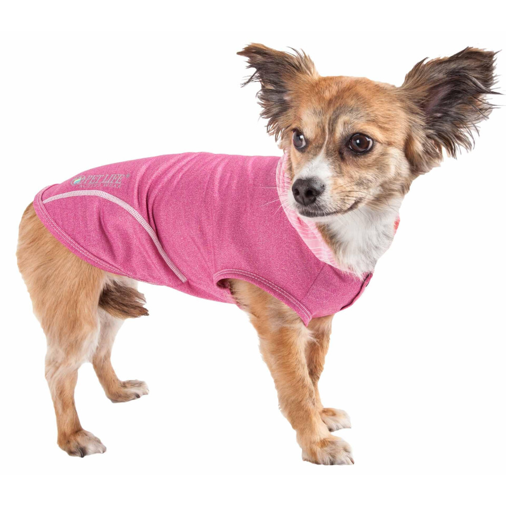 Photos - Dog Clothing Pet Life Active 'Pull-Rover' Premium 4-Way Stretch Two-Toned Performance Sleeveless Dog T-Shirt Tank Top Hoodie HDHL1PKSM 