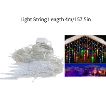 (Multicolor (EU), 4m) Icicle Led Christmas Lights Window Falling Rain Outdoor Garden Home Party Decor