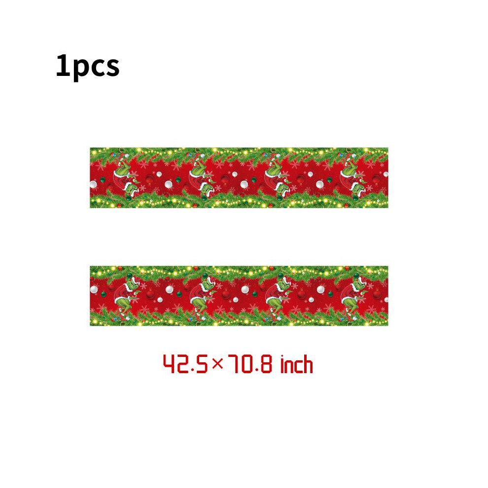 (Tablecloth) Grinch The Themed Christmas Party Decorations Supplies Set Napkins Plates Cups