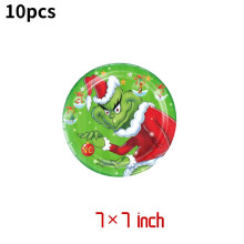 (7 Inch Plates) Grinch The Themed Christmas Party Decorations Supplies Set Napkins Plates Cups