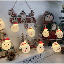 (Style E) Snowman Led Battery Santa Claus Elk Fairy String Lights Outdoor Xmas Tree Decor