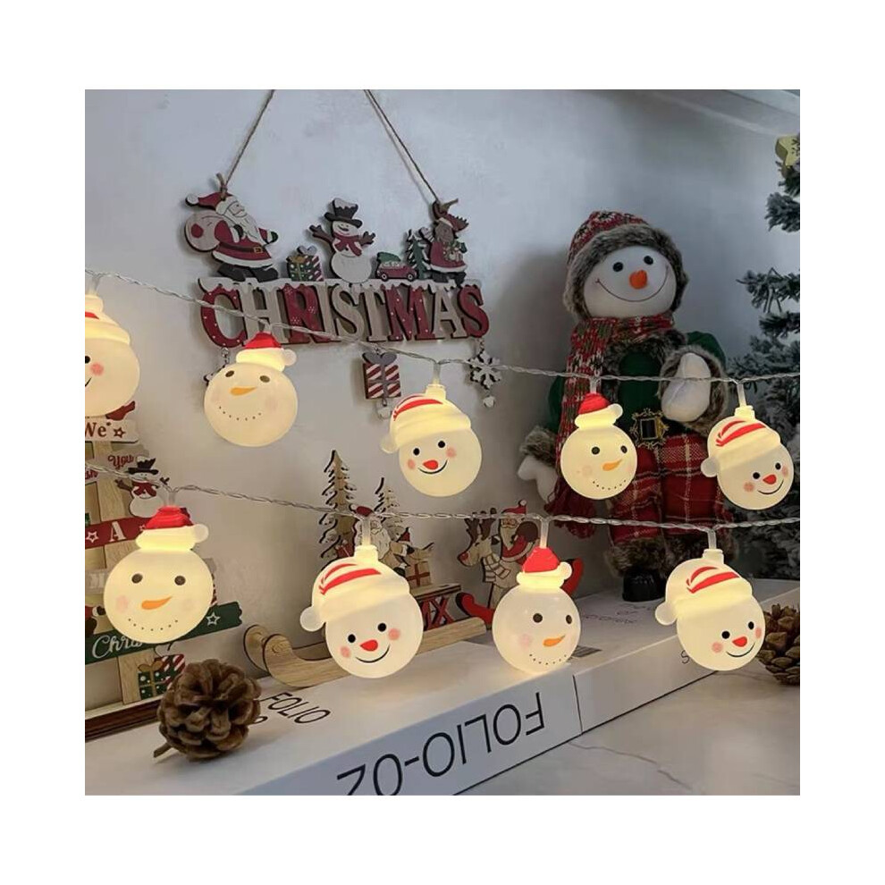 (Style E) Snowman Led Battery Santa Claus Elk Fairy String Lights Outdoor Xmas Tree Decor