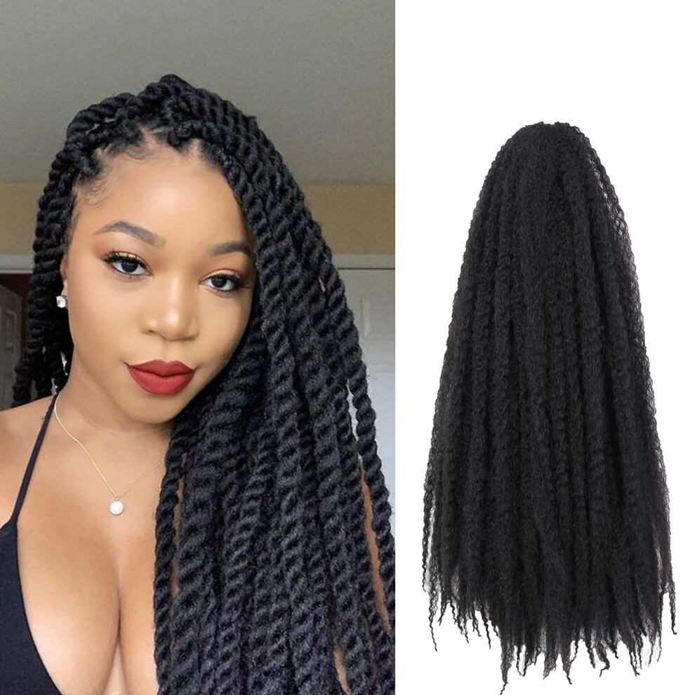 Roktress Marley Twist Braiding Hair Spring Twist Hair 18Inch Crochet Hair 6Packs Afro Twist Hair Cuban Twist Hair Marley Twist Hair Kinky Braiding Hair Synthet