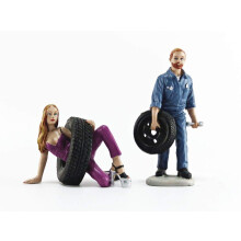 Val and Gary Tire Brigade 2 Piece Figurine Set 1/18 by Motorhead Miniatures 769
