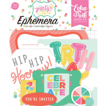 Echo Park Paper Company Let's Party Ephemera Teal Pink Green Yellow
