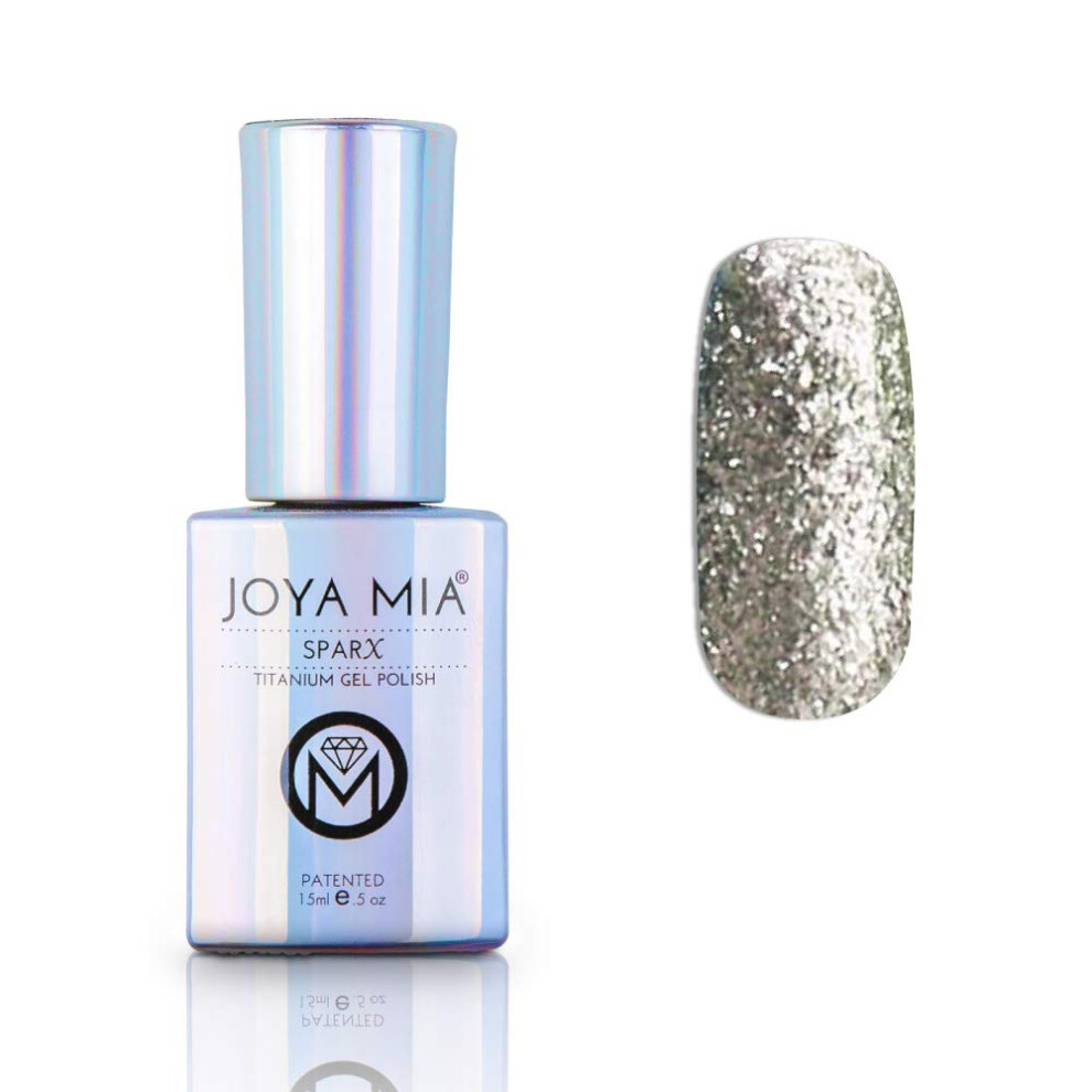 Joya Mia Sparx Beautiful Titanium Sparkle Gel Polish By (Spx-5)