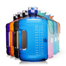SLUXKE 1 Gallon Vattenflaska Bärbar Vattenkanna Fitness Med Motivationsmarkeringar