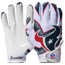 Franklin Sports Houston Texans Youth NFL Football Receiver Handskar - Receiver Handskar fr barn - NFL Team Logos och Silikon Palm - Youth S/XS P