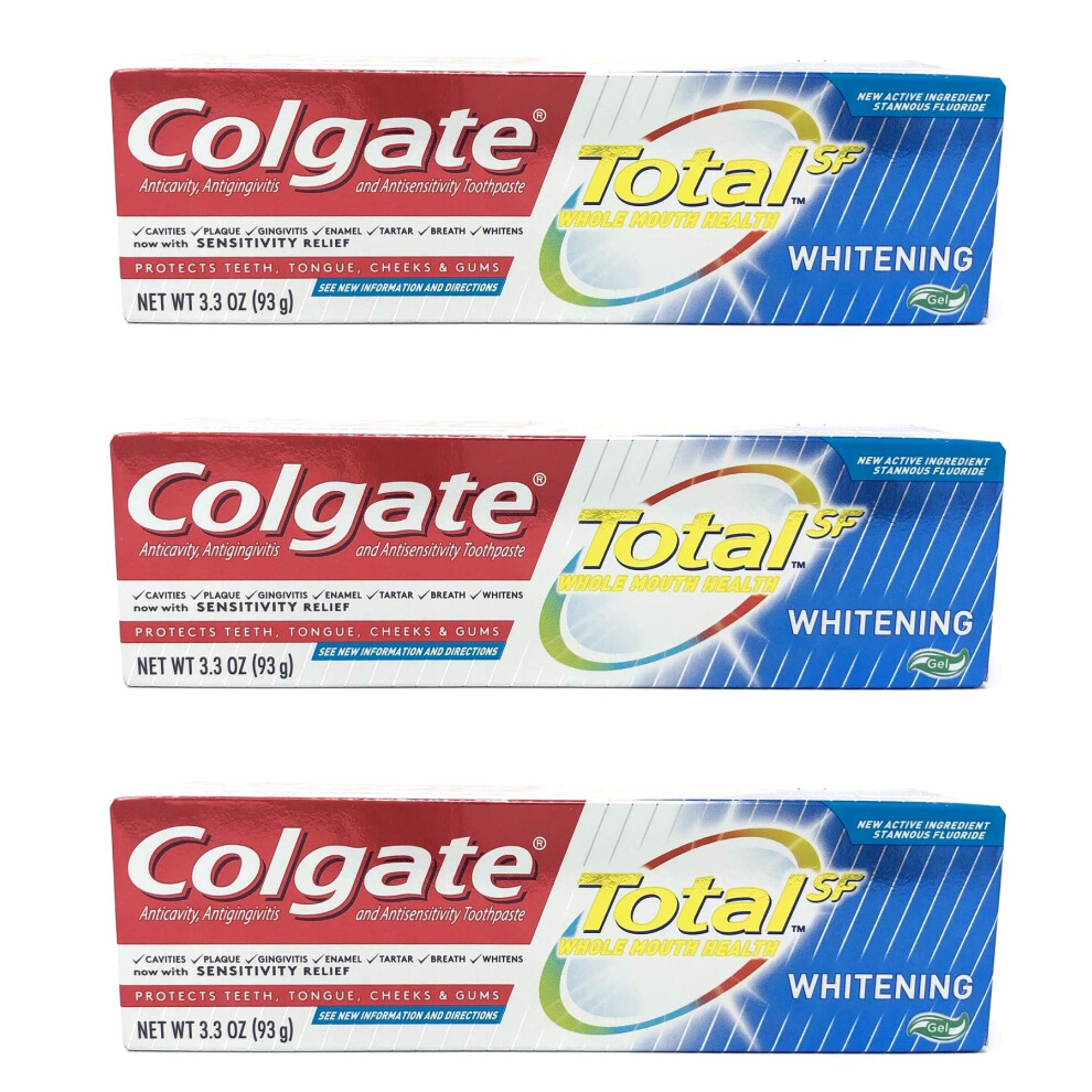 Colgate Total Whitening Toothpaste Gel  3.3 oz (Pack of 3)