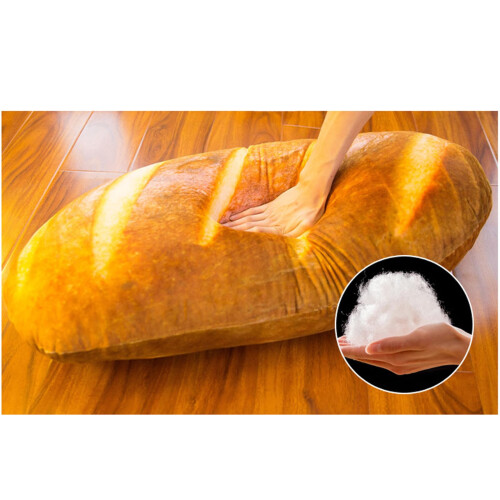 Levenkeness 3D Μαξιλάρι Σχήματος Ψωμιού, Μαλακό Μαξιλάρι Βούτυρο Φαγητού 31.4" 1