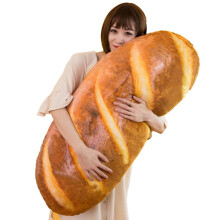 Levenkeness 3D Simulatie Broodvorm Pluche Kussen, Zacht Toast Brood Voedsel Kussen 31.4"