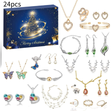 (Style B) Christmas Calendar Advent Blind Box Beaded Unicorn Girls Gift Jewelry Surprise