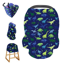 Baby Car Seat Cover Multi- use Nursing Cover for Breastfeeding Carseat Cover Boys Dinosaur Baby Shower Stuff for Newborn Soft Breathable