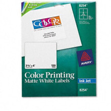 Avery Heldere Kleuren Print Verzendlabels, LABEL, IJ COL, 3.33 X4, WIT