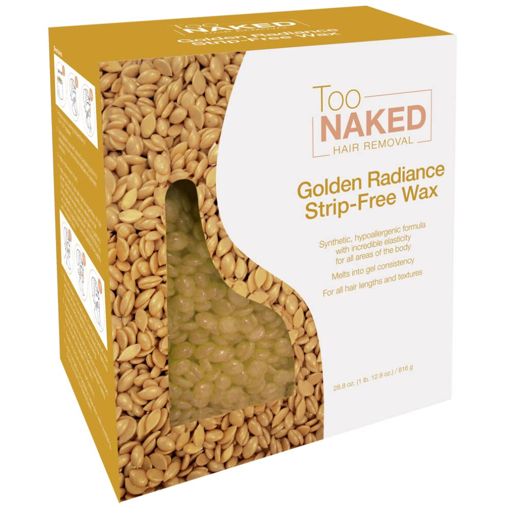 Too Naked Golden Radiance Strip-Free Wax, Hypoallergen, Unglaubliche Elastizit T, Peeling-Wachs, Gr E 28,8 Unzen-image