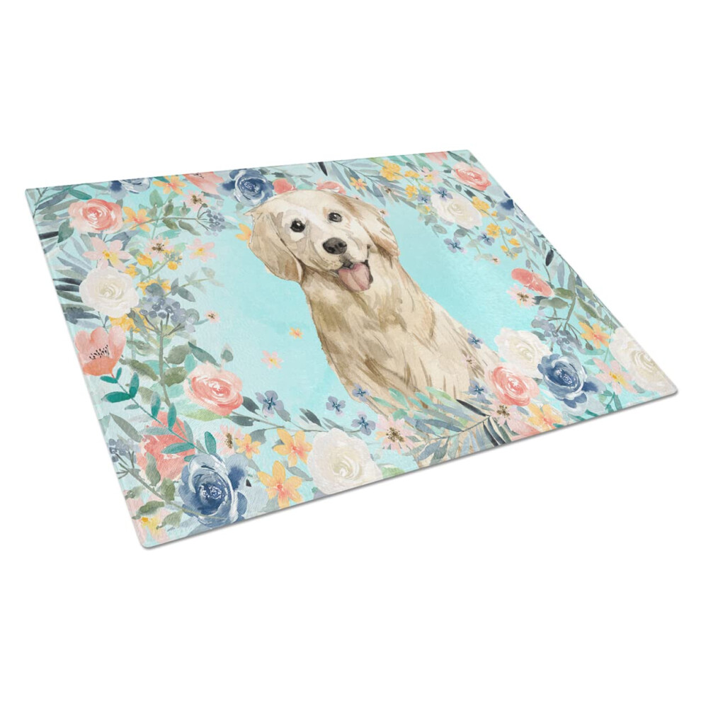 Tabla De Cortar De Vidrio Para Golden Retriever CK3425LCB De Caroline's Treasures, Grande, Decorativa, De Vidrio Templado, Para Cocina, Para Cortar Y-image