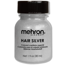 Mehron Maquiagem Cabelo Branco | Tintura de cabelo branca lavvel | Cor de cabelo temporria para cosplay de teatro e Halloween 1 fl oz (30ml) (prata)