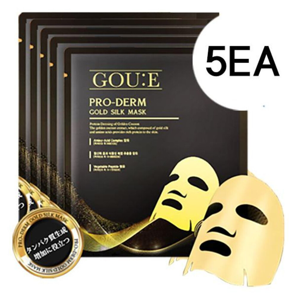 (as the picture) Gou:e Gold Silk Mask 5ea Collagen Anti Aging Moisture Elasticity Milk Premium Skin Care Korea Beauty Cosmetic