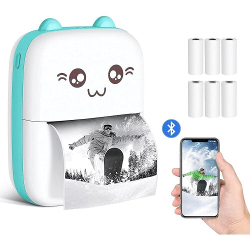 (pink) Portable Mini Bluetooth WiFi New Wrong Printer Mobile Phone Photo Title Note Hot Print Pocket Student Error Label Printer 2