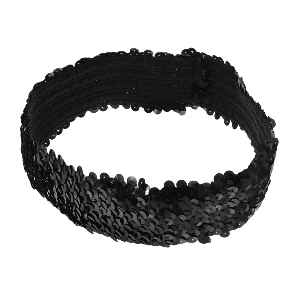 Beaupretty Bandeau     paillettes scintillantes pour femme, accessoire de sport tendance,    lastique, noir et rouge