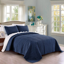 Set de matlasa cu a?ternut pur King/Cal King/California King Size Navy - Patul de pat supradimensionat - Coperta u?oara pentru microfibra u?oara