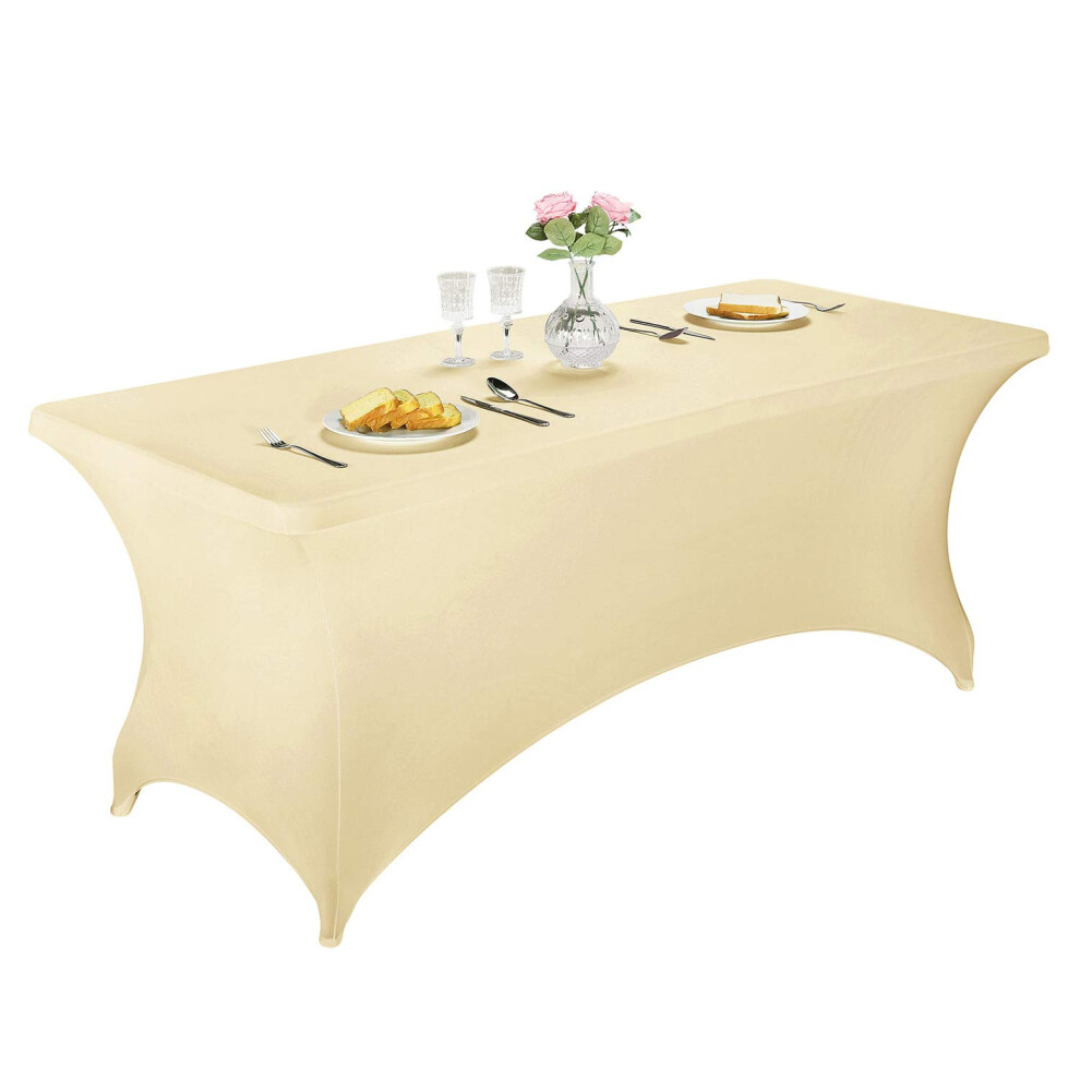Housse de table extensible ajust   e en    lasthanne LZY pour table pliante rectangulaire de 6, 4 ou 8 pieds, parfaite pour une f   te ou un banquet