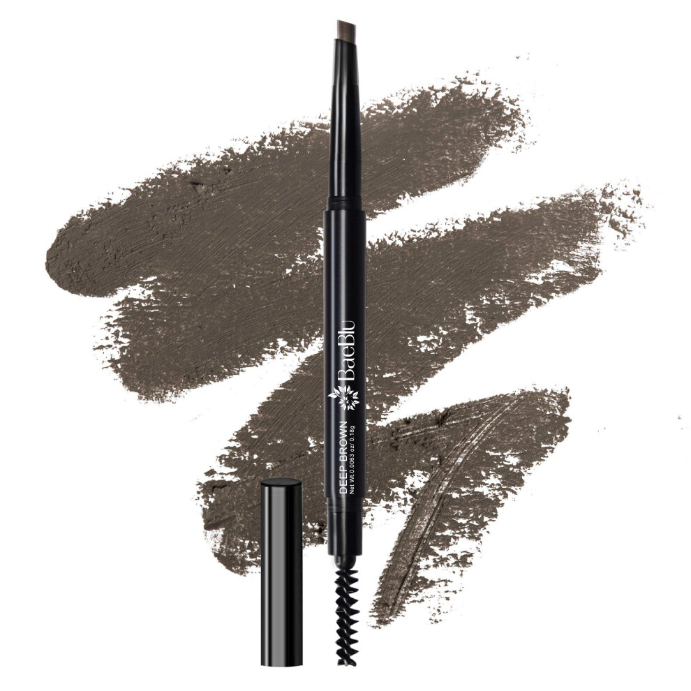 Baeblu Brown Cruelty Free Retractable Eyebrow Crayon Vegan Non-Toxic Long Wear Brow Definer With Brush Soft Taupe Pen