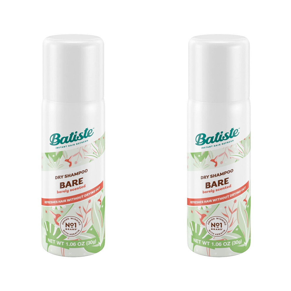 Batiste Dry Shampoo  Bare  Mini Travel Size 1.6 oz (Pack of 2)