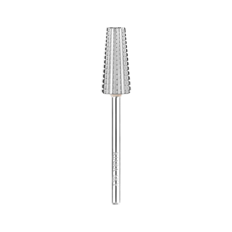 Kiara Sky Universal Nail Drill Bit For E-File Non-Coated Stainless Steel With Safety Edge For Cuticle And Nails Care Typhoon Medium Bit Silver 810082610383