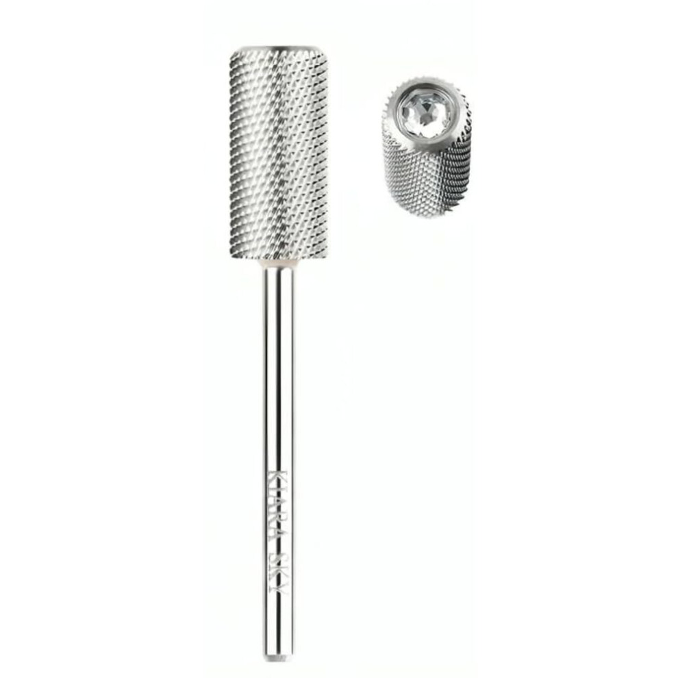 Kiara Sky Universal Nail Drill Bit For E-File Non-Coated Stainless Steel With Safety Edge For Cuticle And Nails Care Large Barrel Fine Bit Silver 810082610314