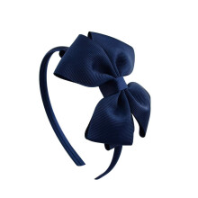 Lovefairy Girl's Fashion Pure Color Bowknot Headband Multicolor Optional for Travel Photography Daily Life (Navy Blue)