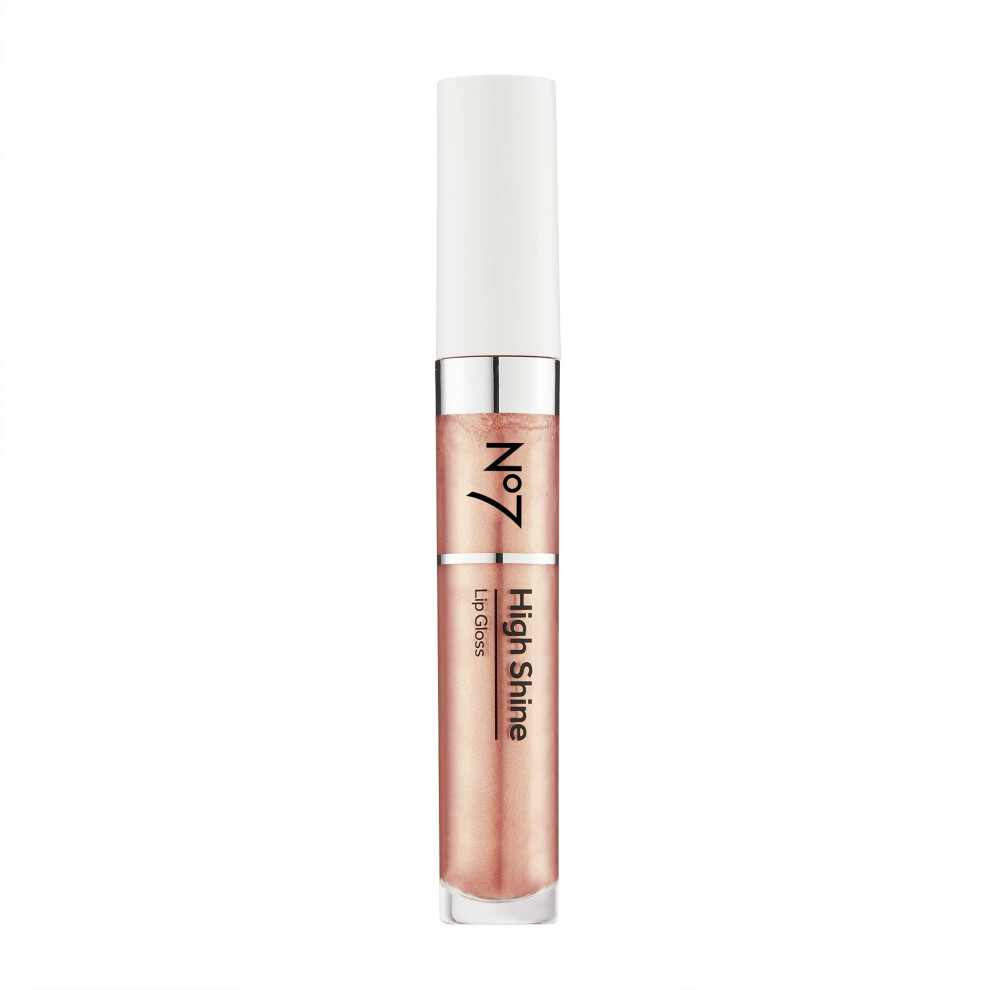 Boots No7 Pink No7 High Shine Lip Gloss - Latte - Moisturizing High-Shine Lip Gloss With Jojoba Oil For Lips - Hydrating Longwear Lip Makeup - Non-Sticky Form