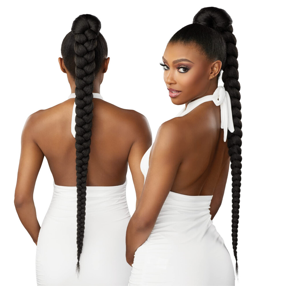 Sensationnel Lulu Pony Wrap Hairextensions- 1 High Heat Synthetic Yaki Pony Tail Or Up Do Hair Wig Piece (Sm2/Bg)